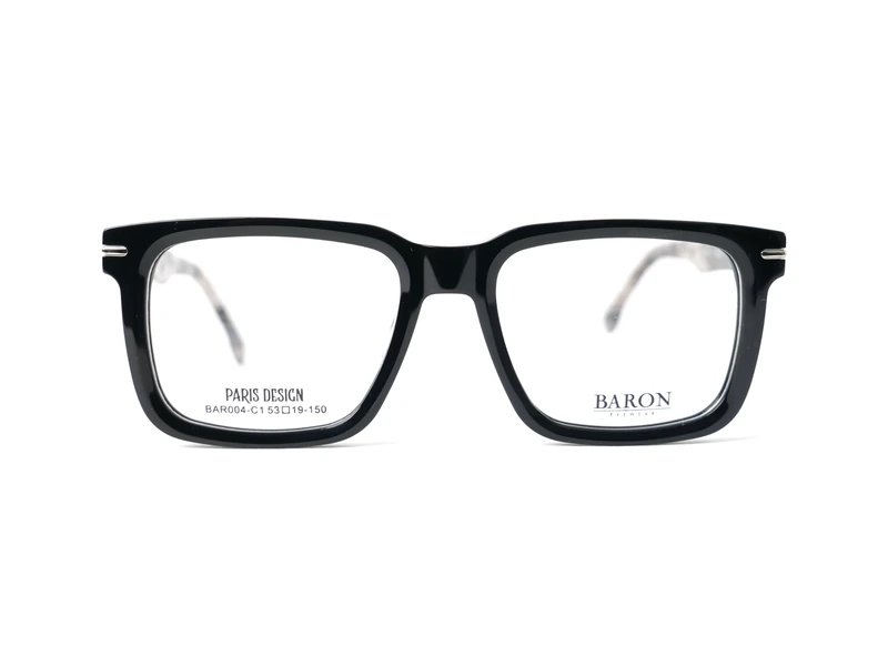 Montura BARON BAR004-C1, color Negro brillo / plateado / print