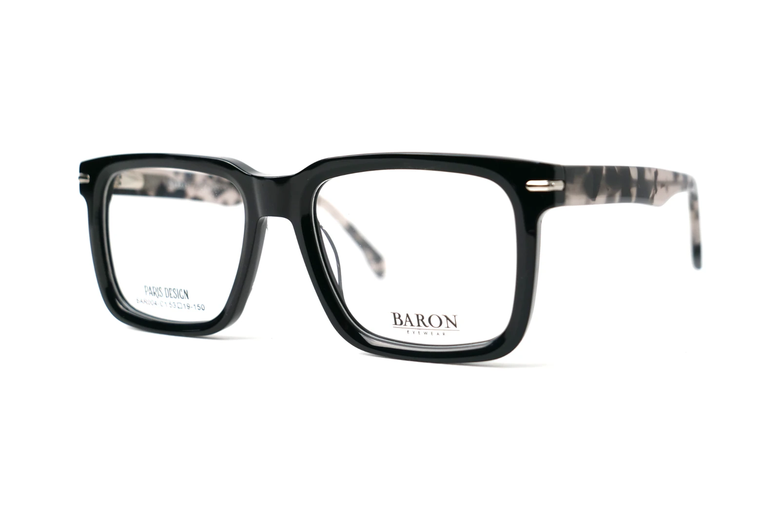 BARON BAR004-C1: angulo, Negro brillo / plateado / print