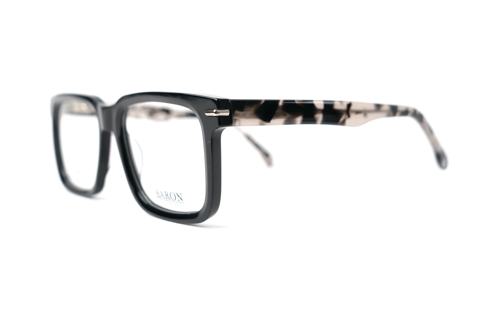 BARON BAR004-C1: detalle, Negro brillo / plateado / print