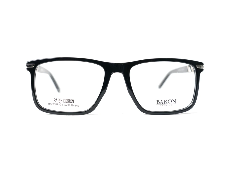 Montura BARON BAR007-C1, color Negro brillo / plateado