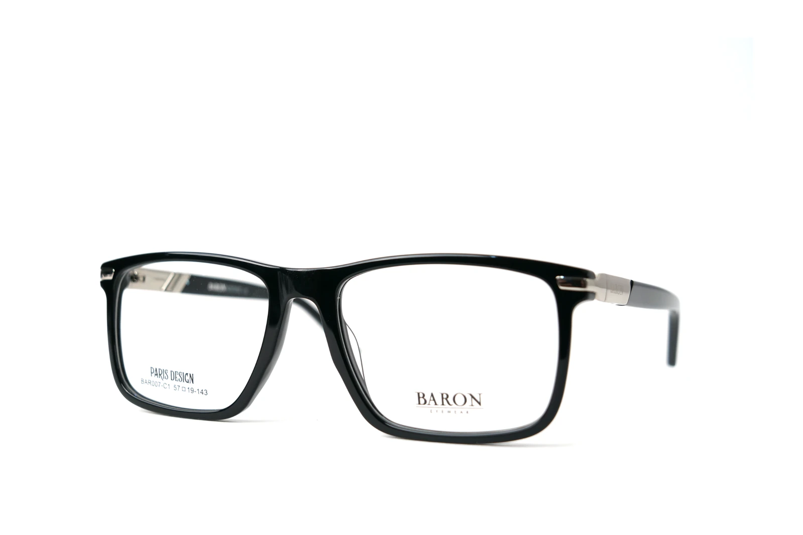 BARON BAR007-C1: angulo, Negro brillo / plateado