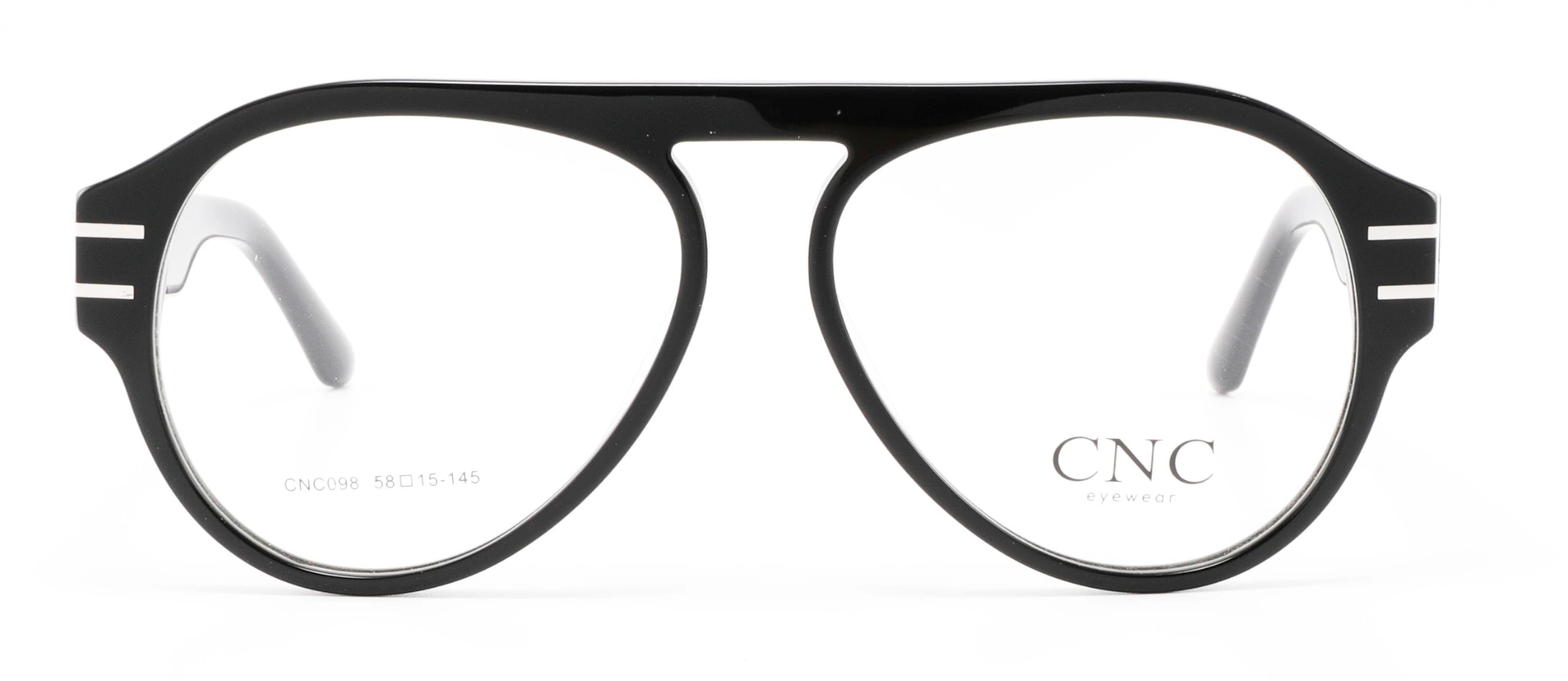 Vista frontal exacta de la montura CNC098-C1 en Negro Ébano