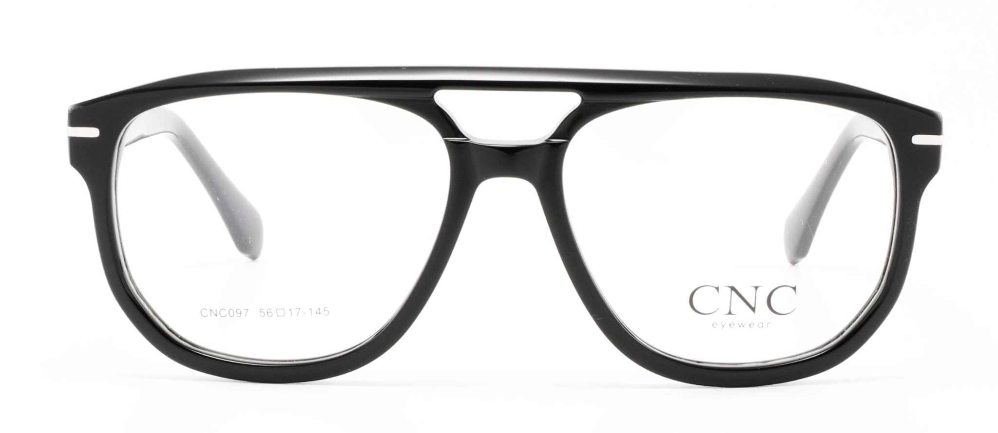 Vista frontal exacta de la montura CNC097-C1 en Negro Ébano