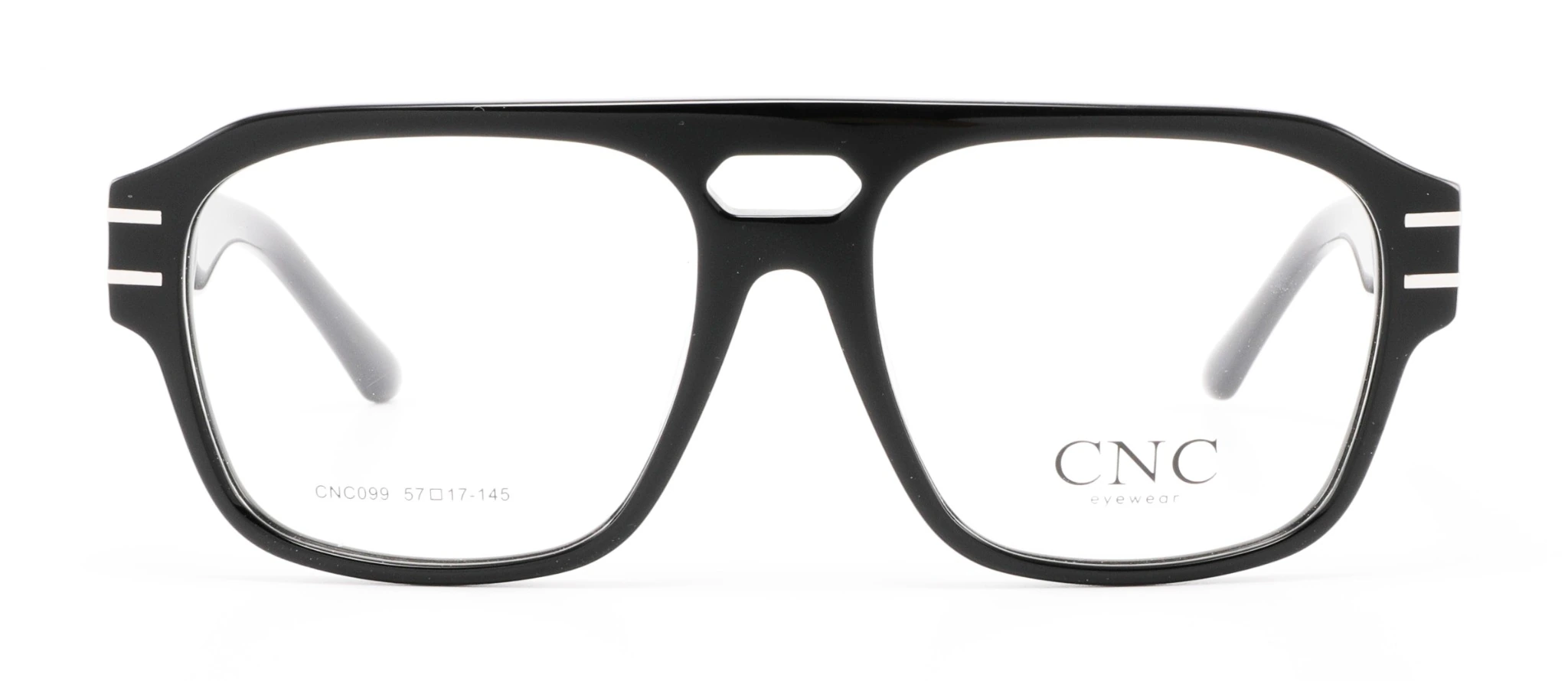Vista frontal exacta de la montura CNC099-C1 en Negro Ébano